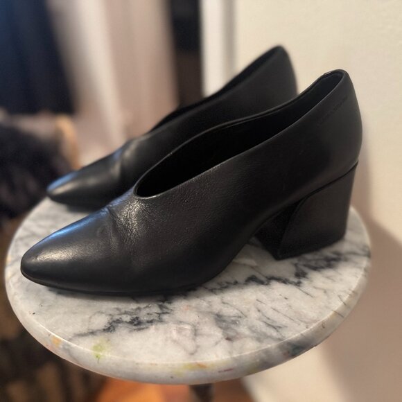 Vagabond Olivia Black Leather Mid Heeled Shoes - Black / US 7 - Picture 9 of 10